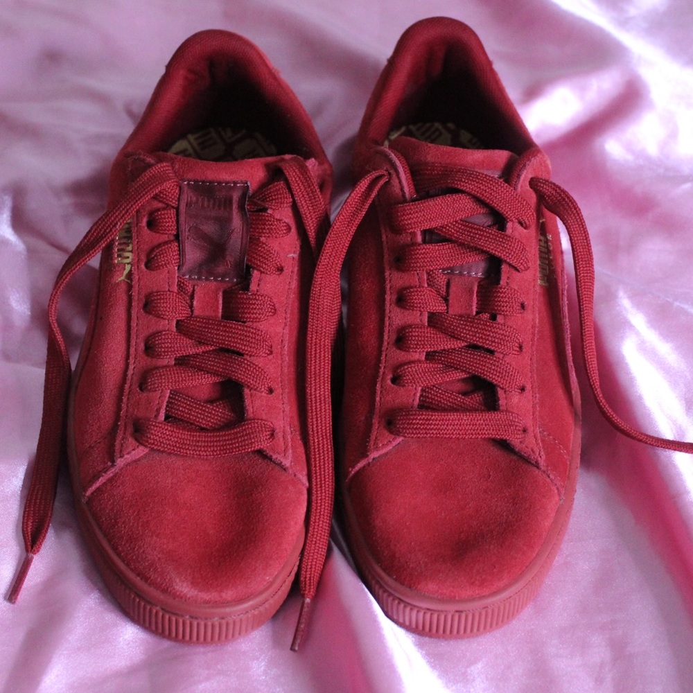 Red Suede Puma Sneakers